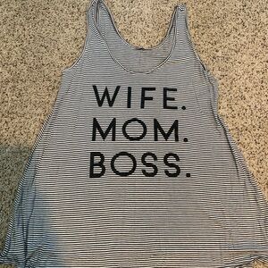 Striped Black and White Women's Maternity Tank Top